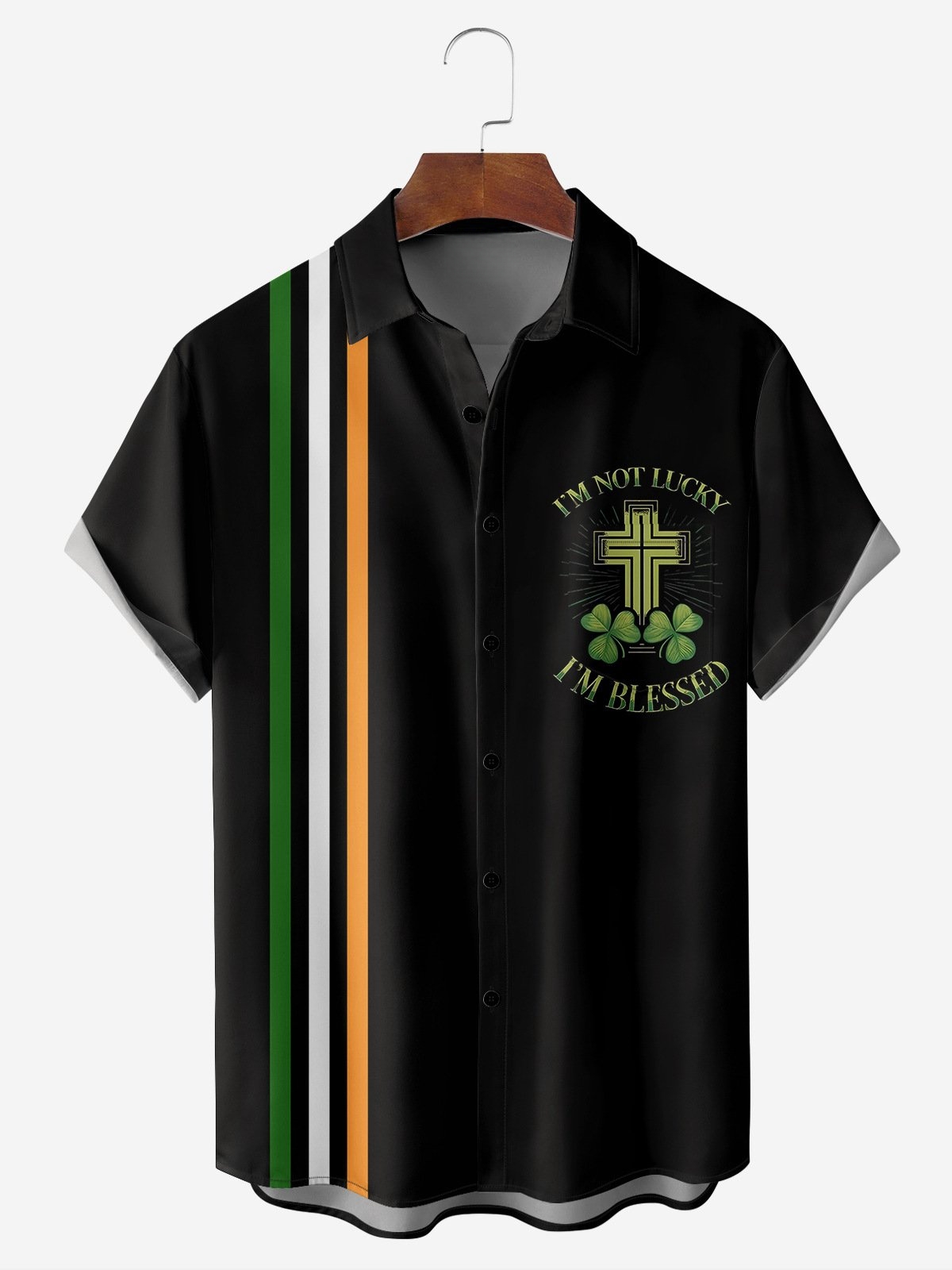 St. Patrick's Day Chest Pocket Short Sleeve Bowling Shirt