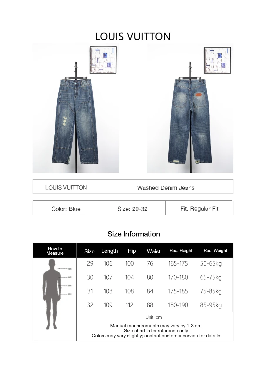 Louis Vuitton Blue Turquoise Button Washed Cargo Denim Pants product photo from LabelPicks