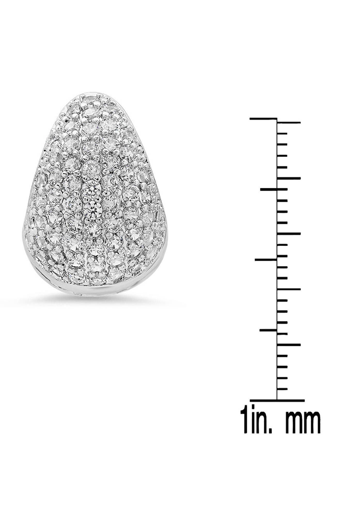 HMY JEWELRY 18K White Gold Plated Pavé Cubic Zirconia Huggie Hoop Earrings