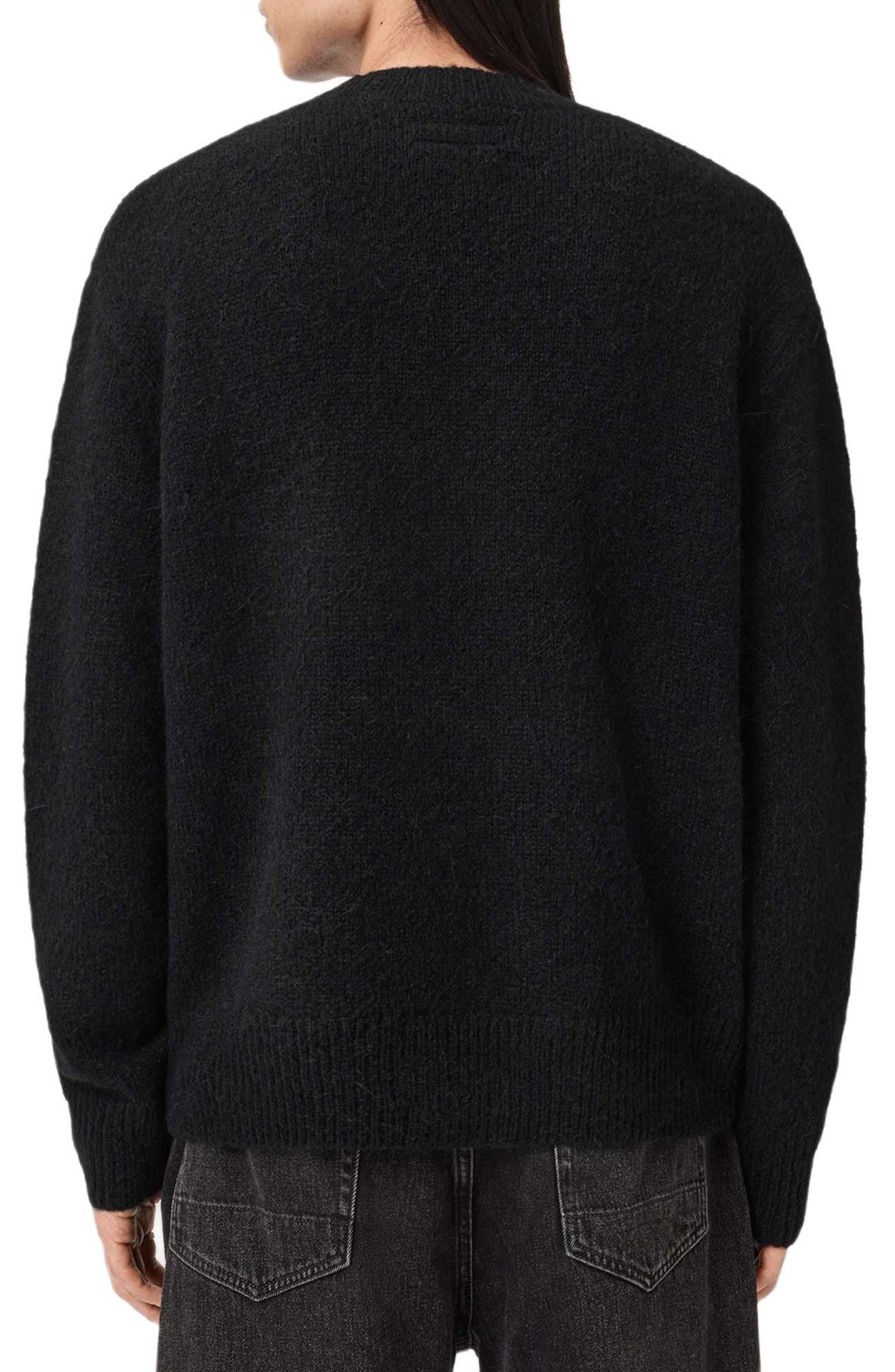 AllSaints Finden Heart Merino Wool & Alpaca Blend Crewneck Sweater