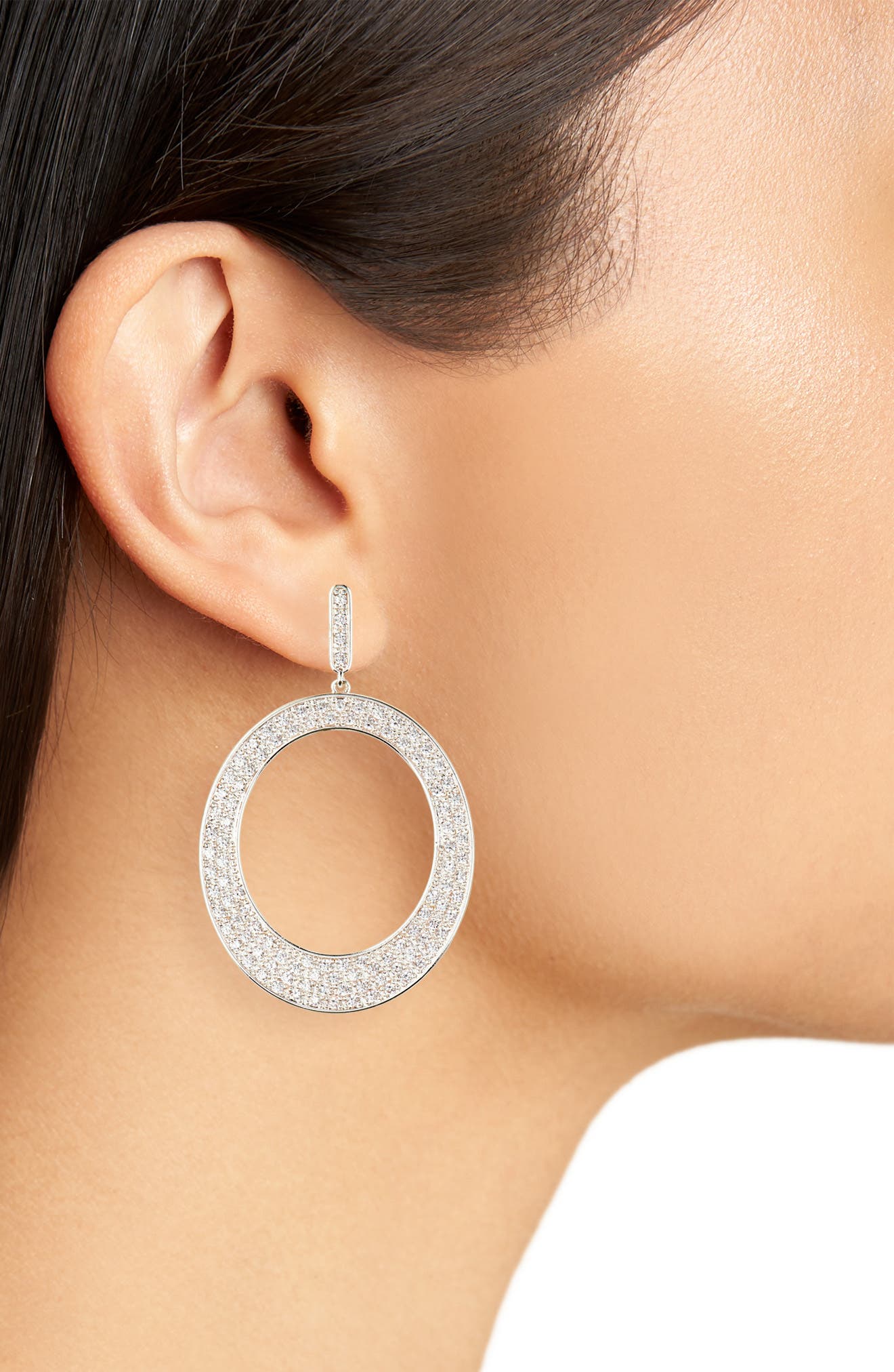 Tasha CZ Pavé Ring Drop Earrings