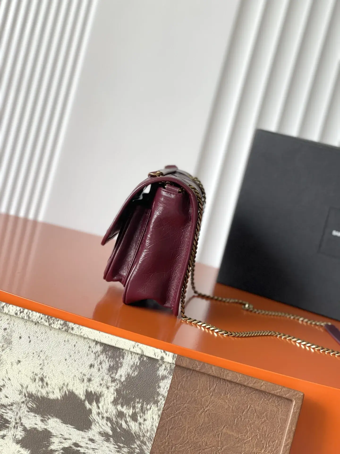 Saint Laurent Burgundy Niki Calfskin Shoulder Bag product photo from LabelPicks