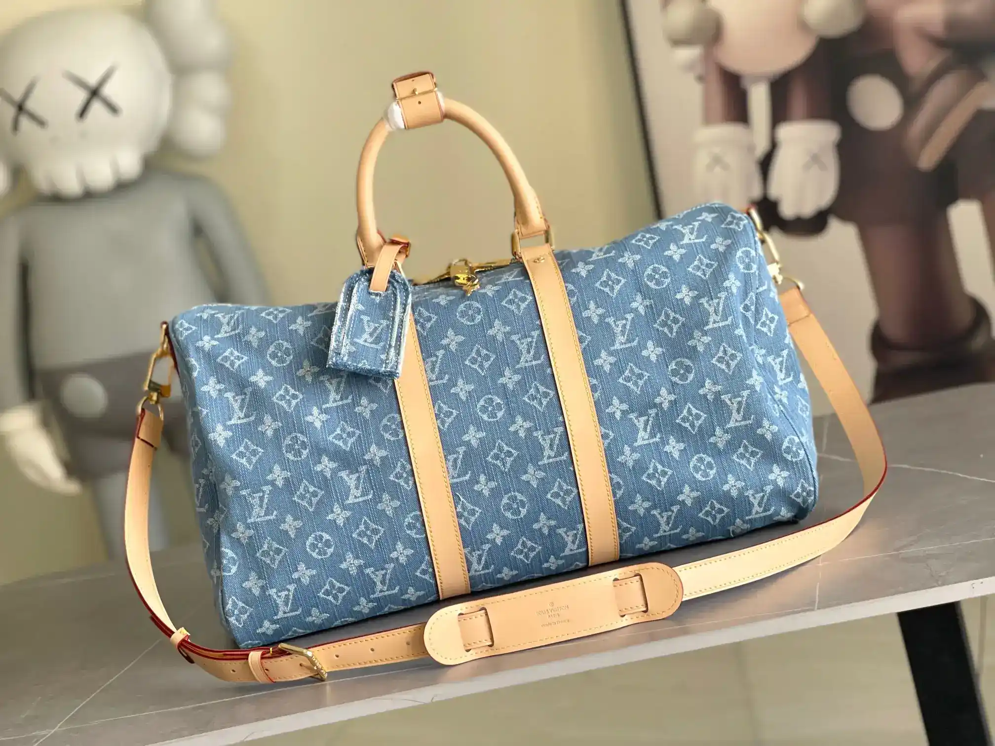 Louis Vuitton Keepall Blue Calfskin Tote Bag product photo from LabelPicks