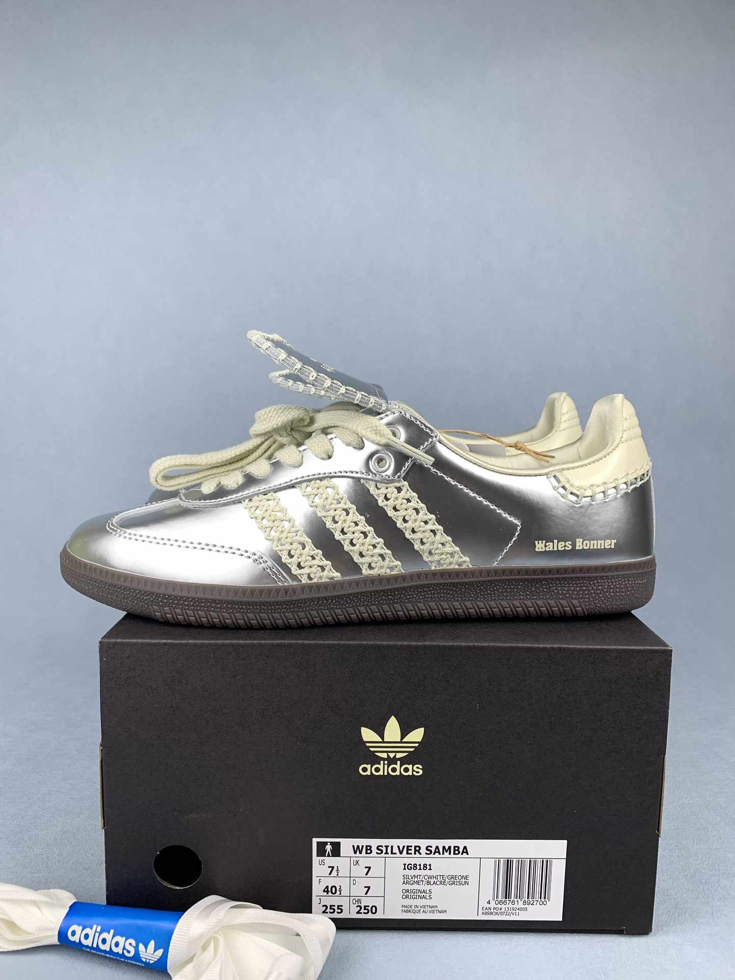 Wales Bonner x adidas Silver Samba Shoes