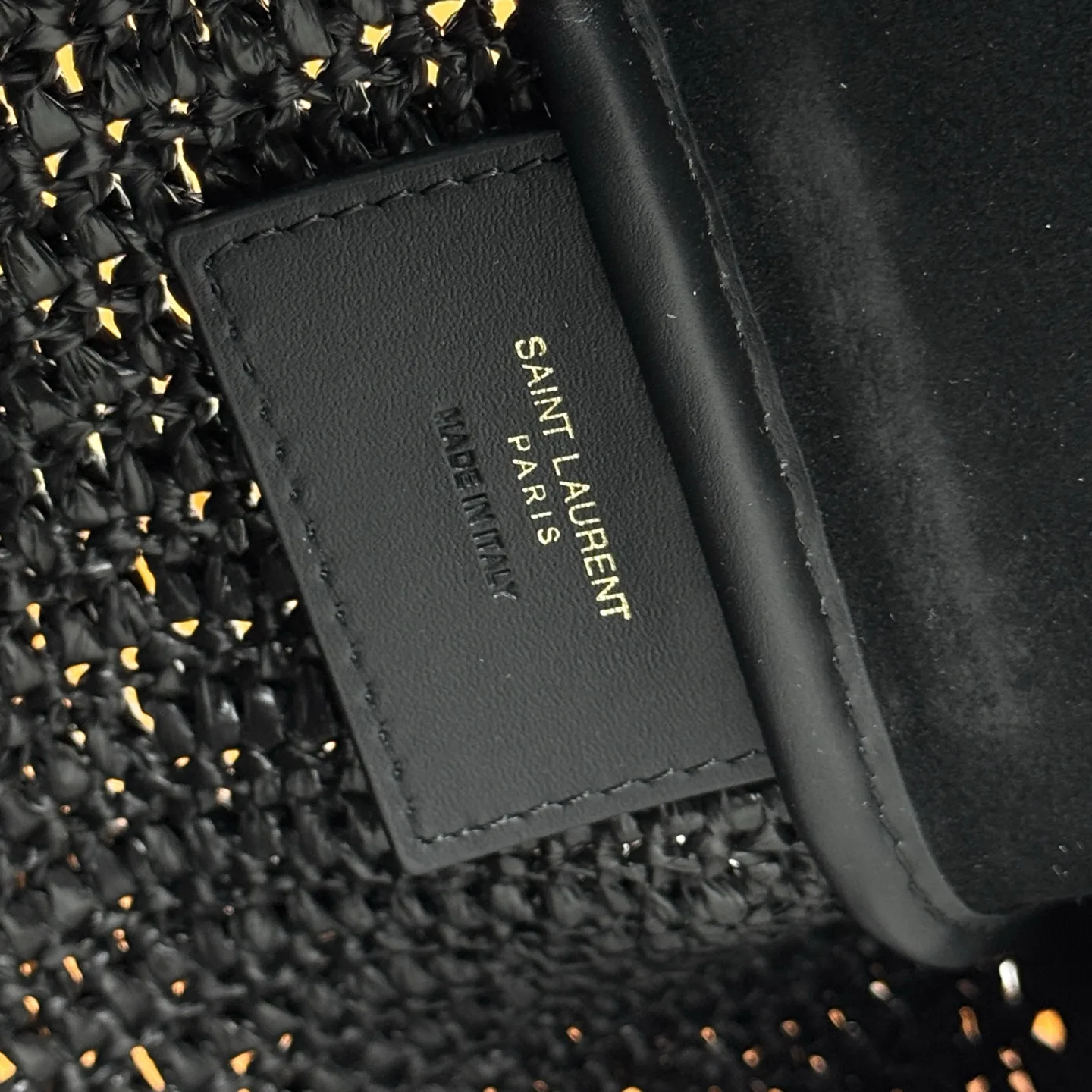 Saint Laurent Black Straw Woven Shoulder Bag product photo from LabelPicks
