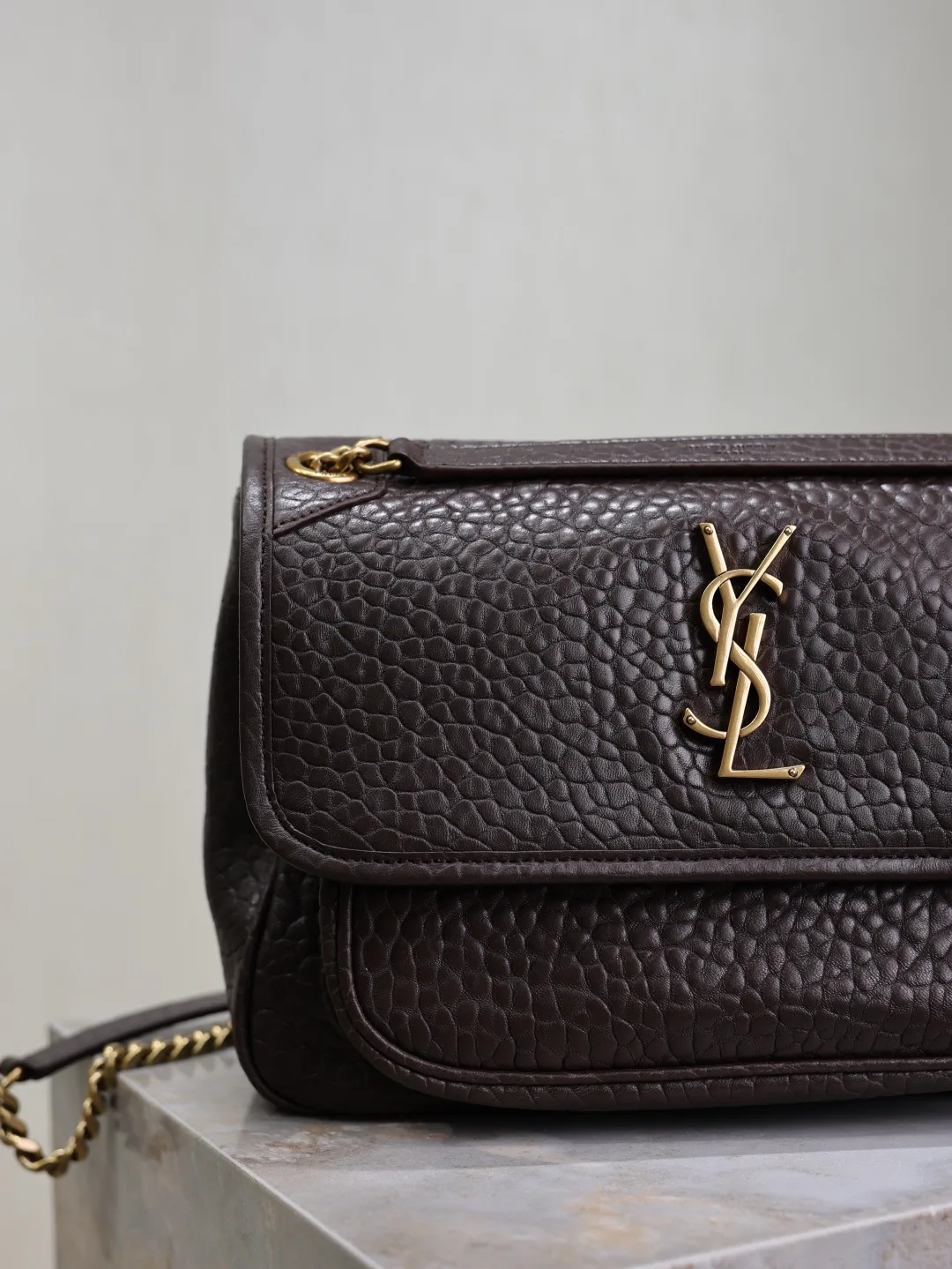 Saint Laurent Niki Brown Lambskin Shoulder Bag product photo from LabelPicks