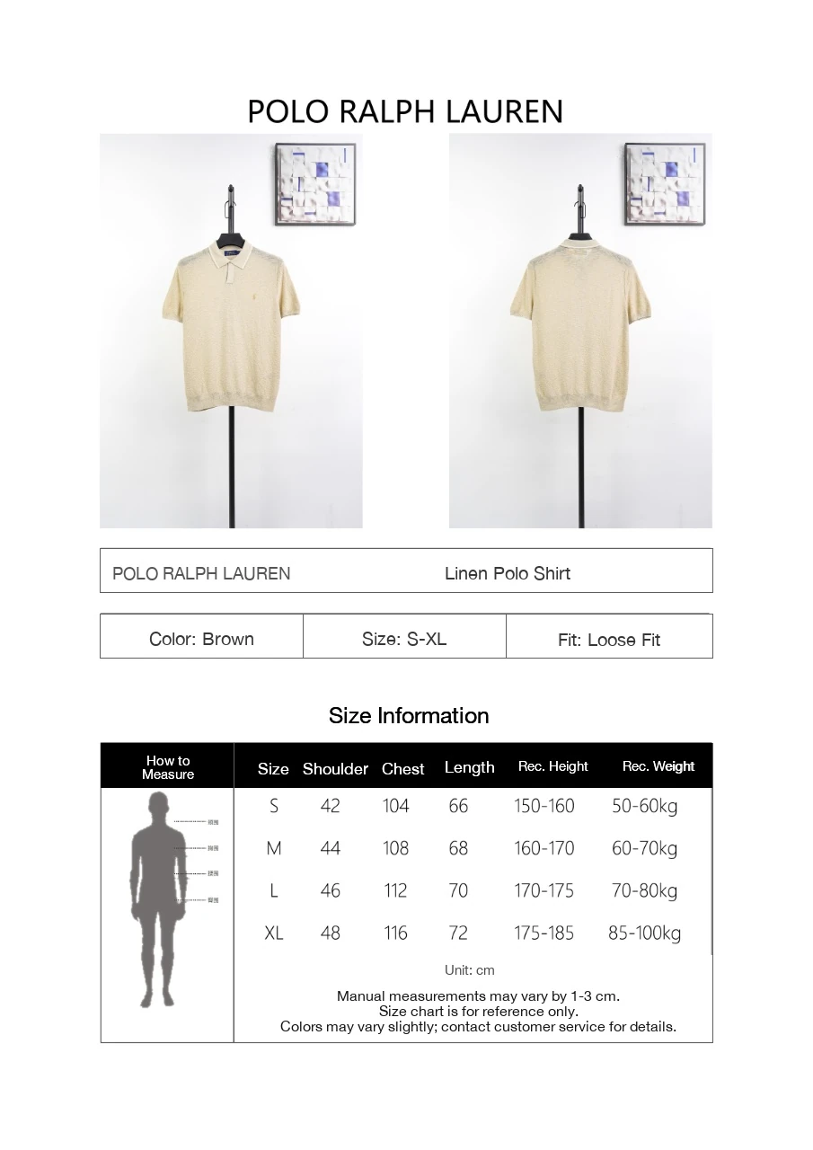 Ralph Lauren Beige Pony Embroidered Linen Johnny Collar Polo Shirt product photo from LabelPicks
