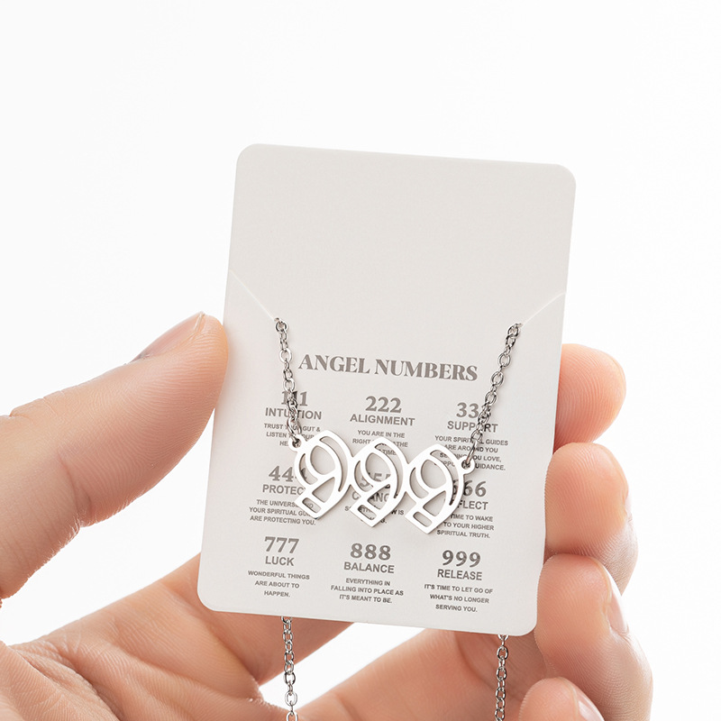 New Openwork 999 Angel Number Necklace