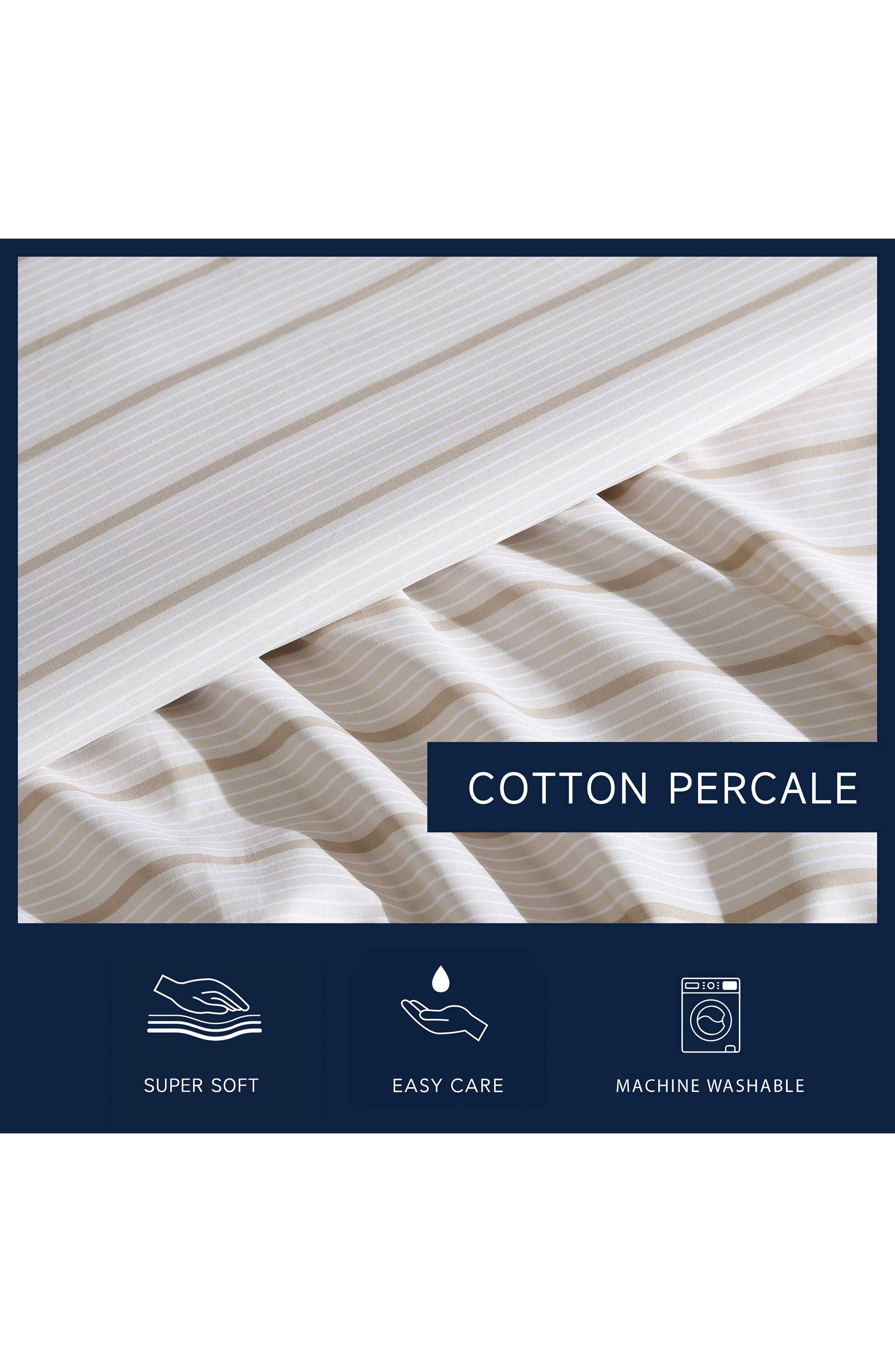 Nautica Merrick Stripe 200 Thread Count Cotton Percale Sheet Set