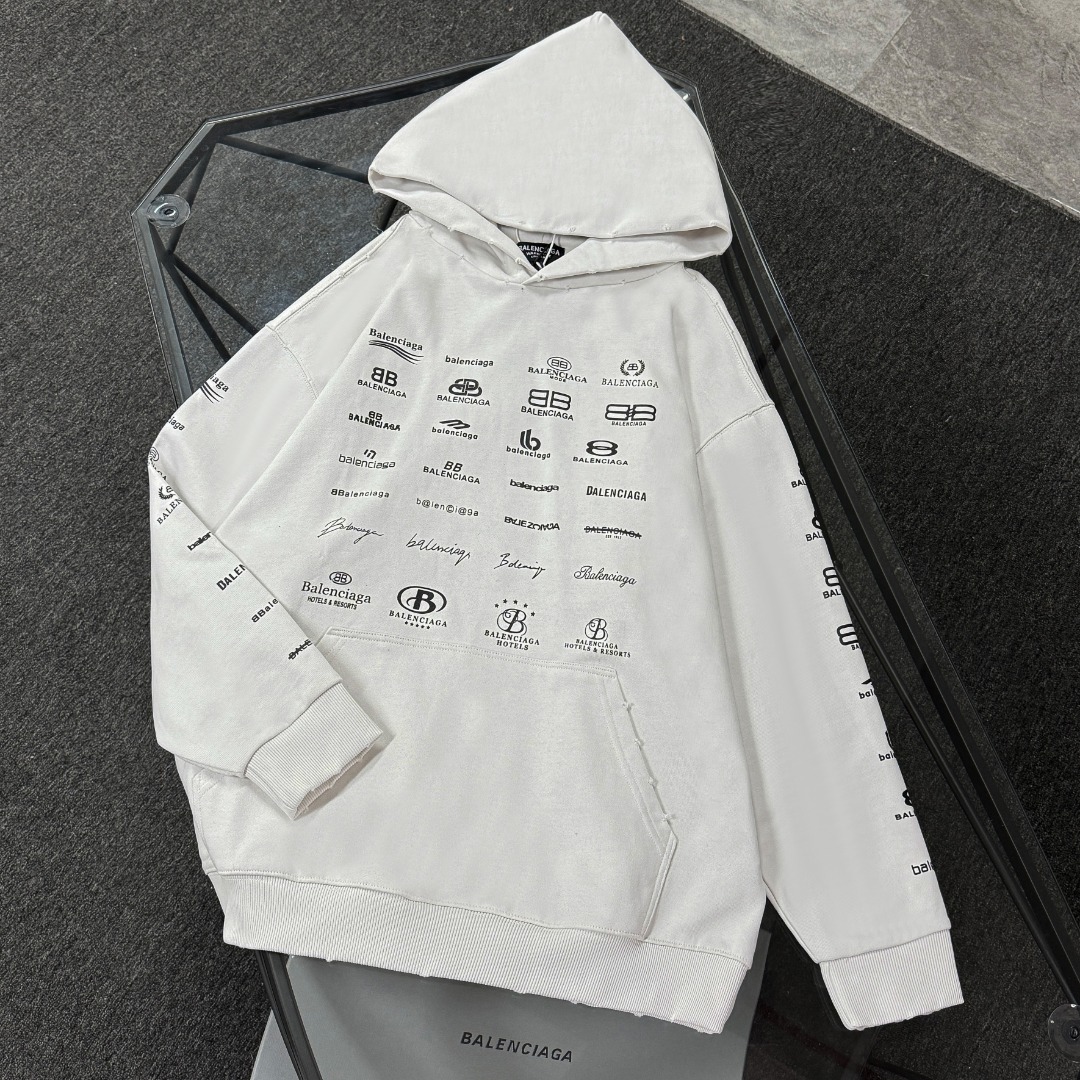 Multi-icon Print Long Sleeve Hoodies