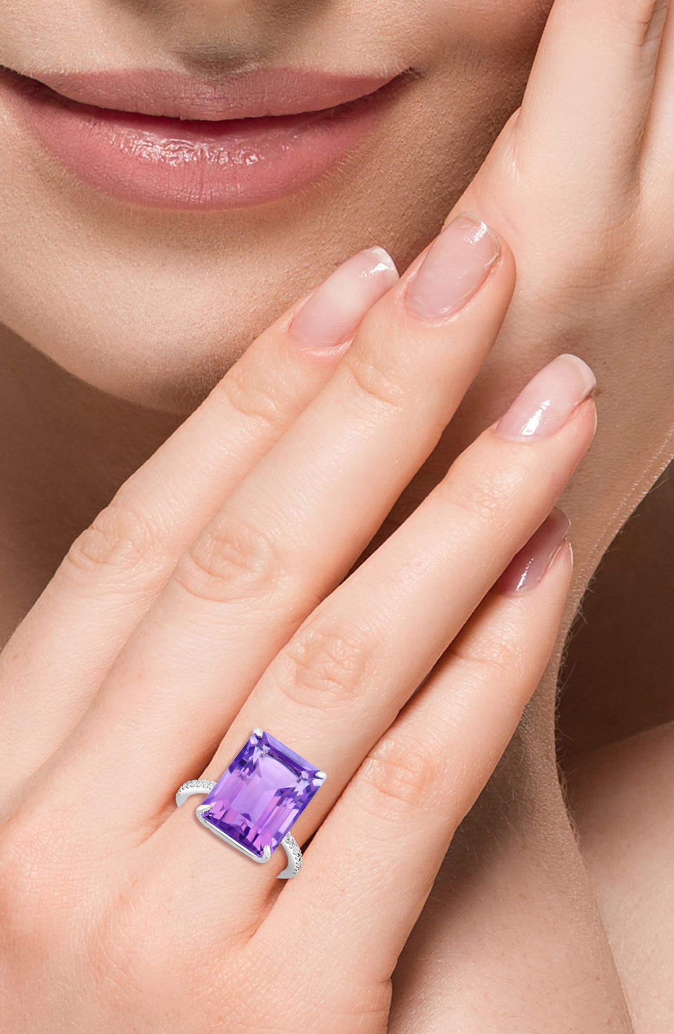 EFFY Sterling Silver Amethyst & White Topaz Ring
