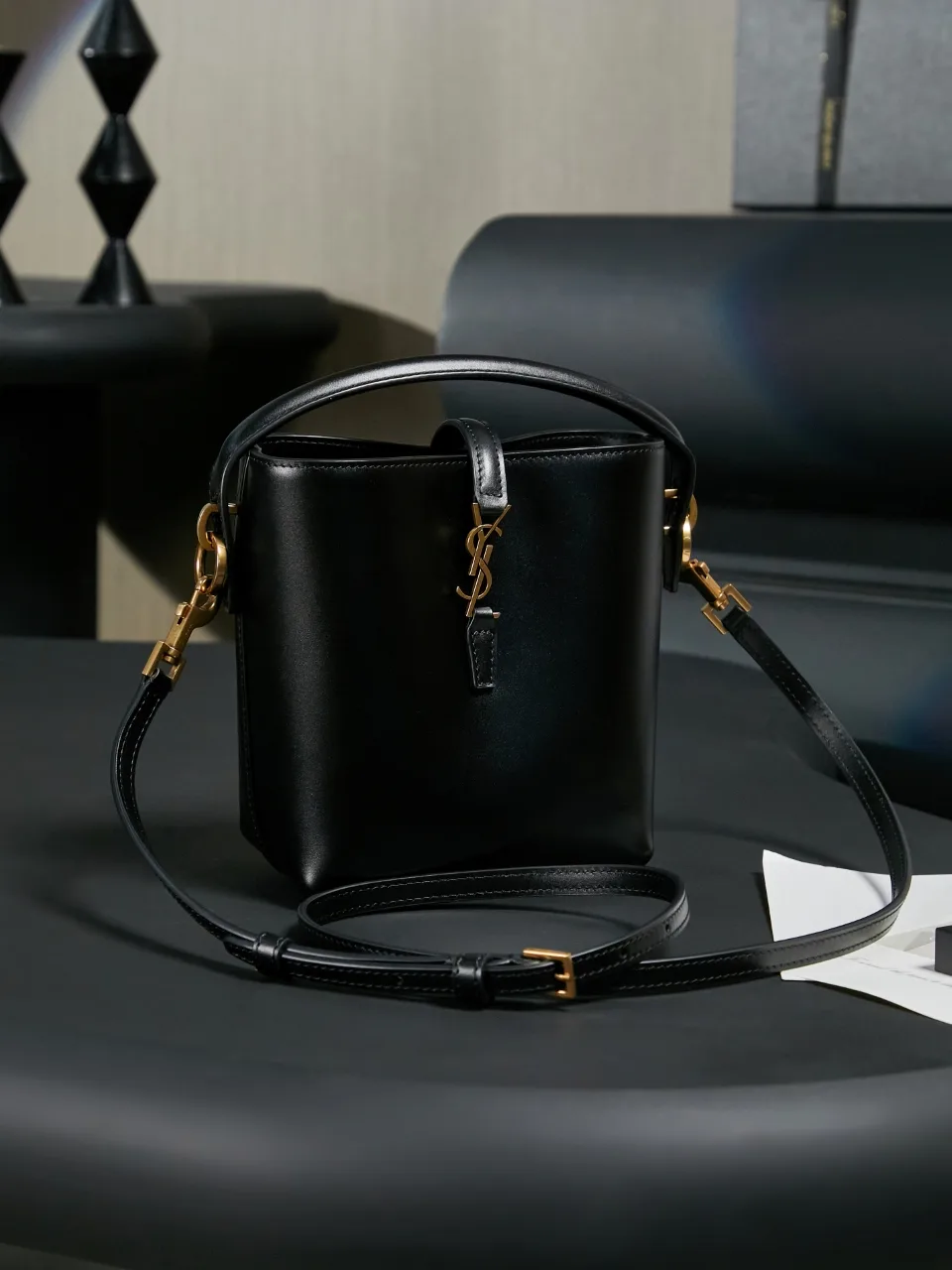 Saint Laurent Black Calfskin Bucket Bag product photo from LabelPicks