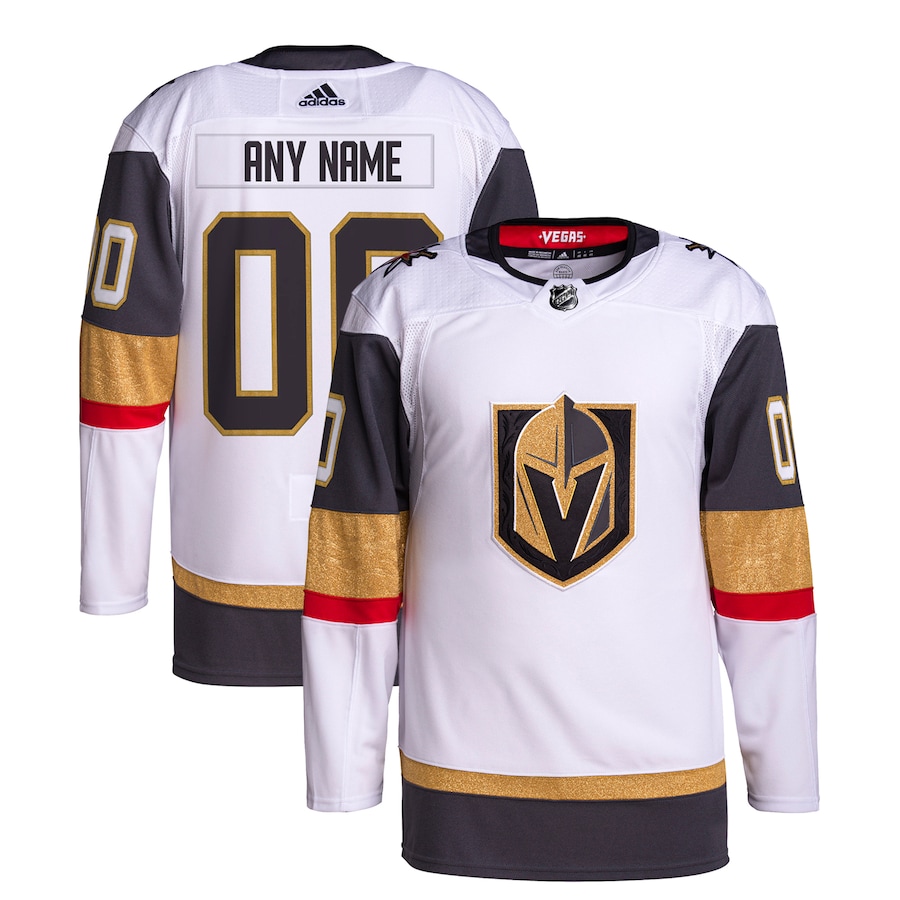 Vegas Golden Knights adidas Away Custom Primegreen Authentic Pro Jersey – White
