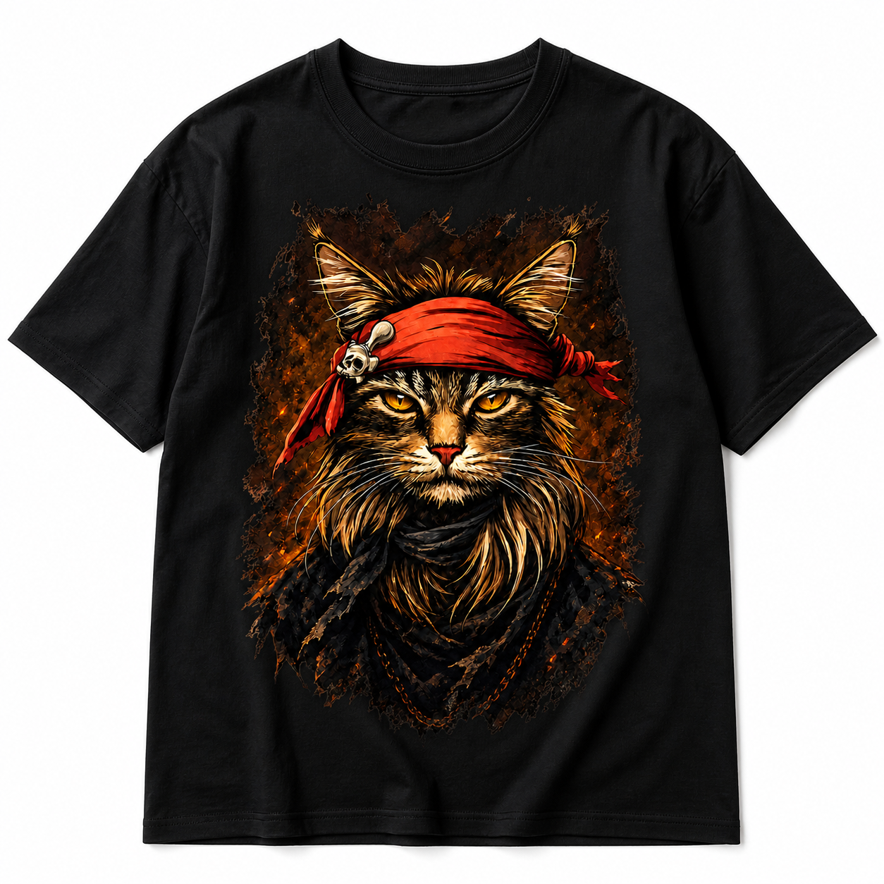 Camiseta Gato Pirata - Diseño Exclusivo de Estilo Retro Nerd