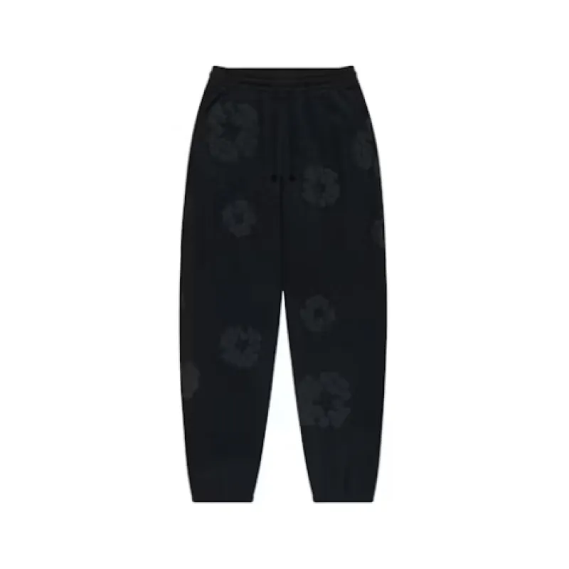 Denim Tears Cotton Wreath Sweatpants Black Monochrome