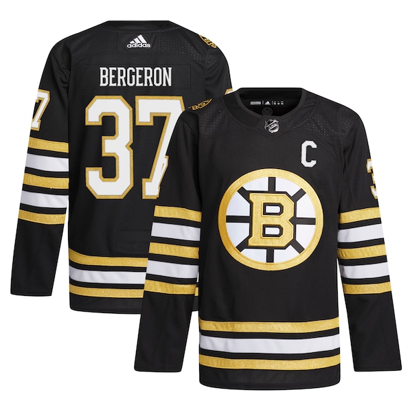 Patrice Bergeron Boston Bruins adidas Home Primegreen Authentic Player Jersey - Black/White