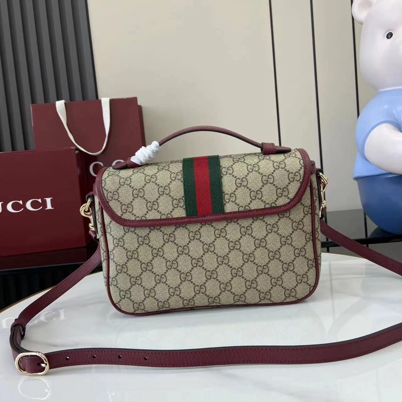 Gucci Brown Ophidia GG Supreme Canvas Crossbody Bag product photo from LabelPicks