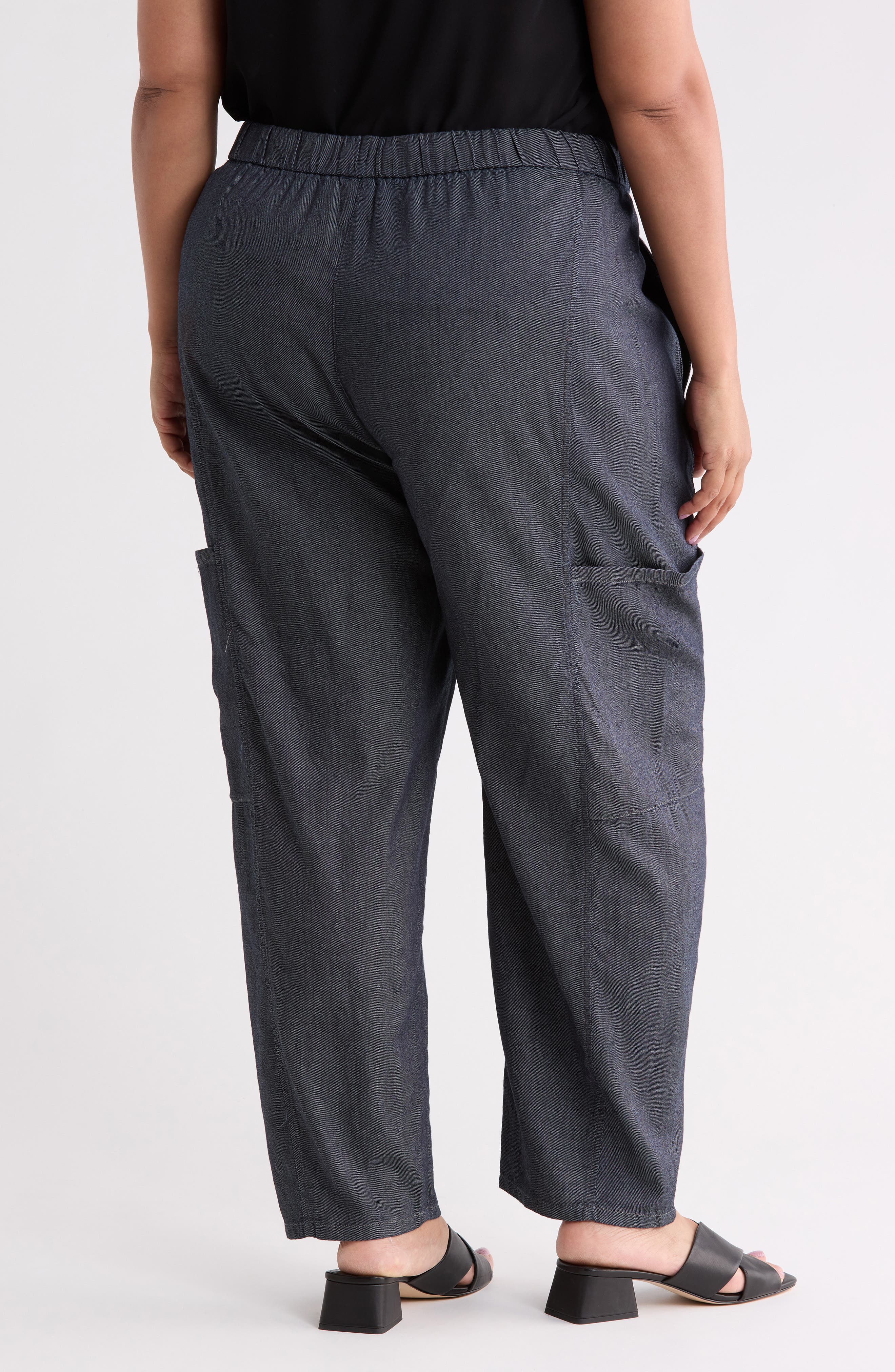 Eileen Fisher Organic Cotton Ankle Lantern Leg Cargo Pants