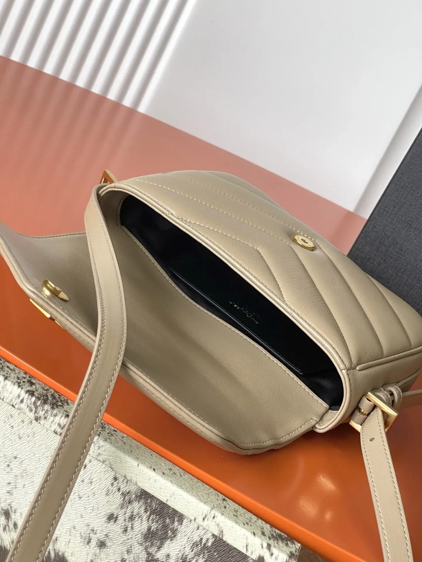 Saint Laurent Loulou Beige Quilted Leather Crossbody Bag product photo from LabelPicks