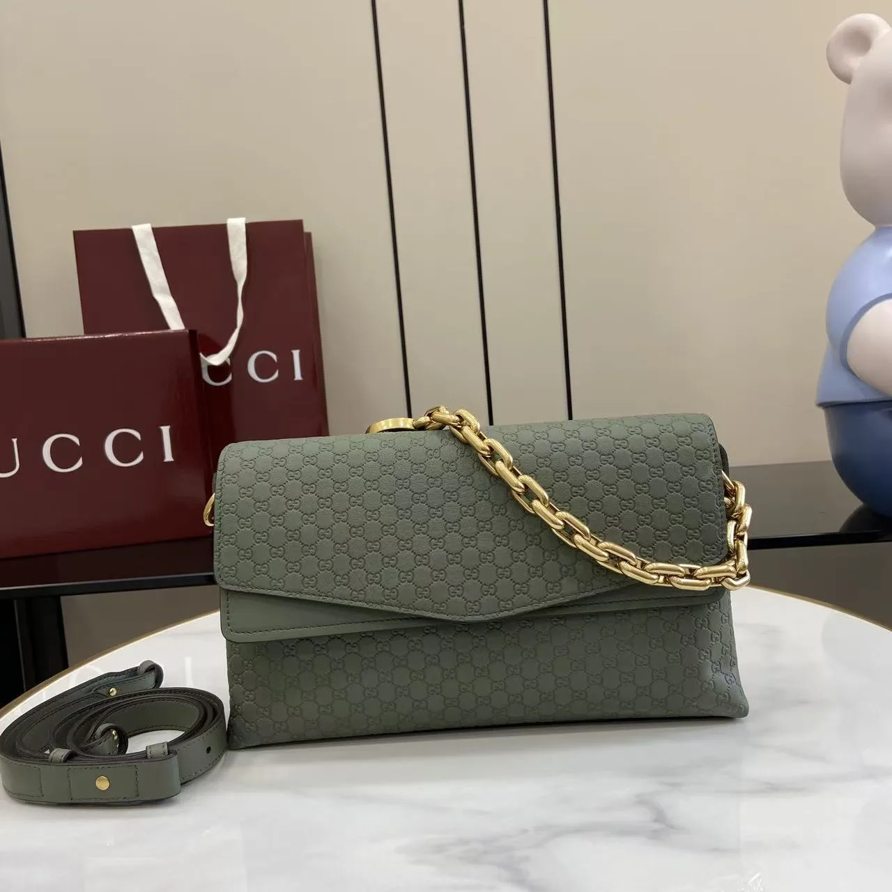 Gucci Green GG Supreme Canvas Shoulder Bag product photo from LabelPicks