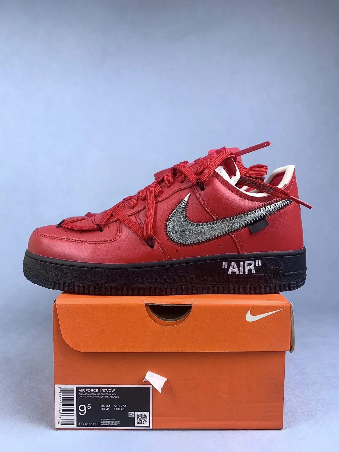 Off-White x Nike Air Force 1 Low 'Black Red' Custom Shoes product photo from LabelPicks