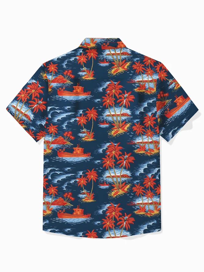 Hawaiian Printed Men's Button Pocket Shirt