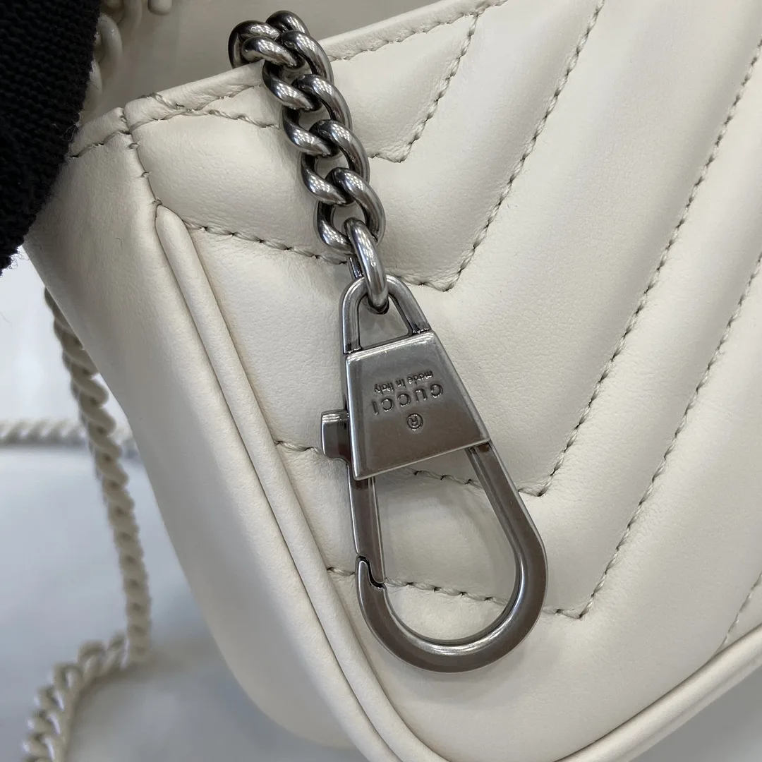 Gucci White Marmont GG Supreme Canvas Shoulder Bag product photo from LabelPicks