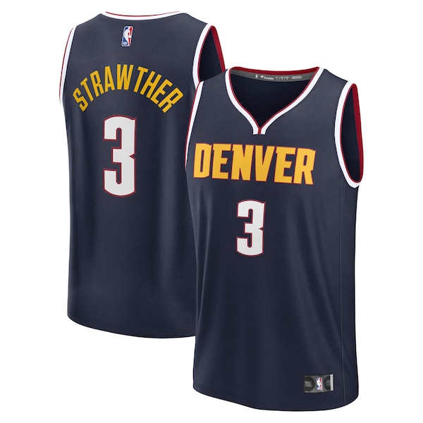 Julian Strawther Denver Nuggets  Fast Break Replica Player Jersey - Icon Edition - Navy