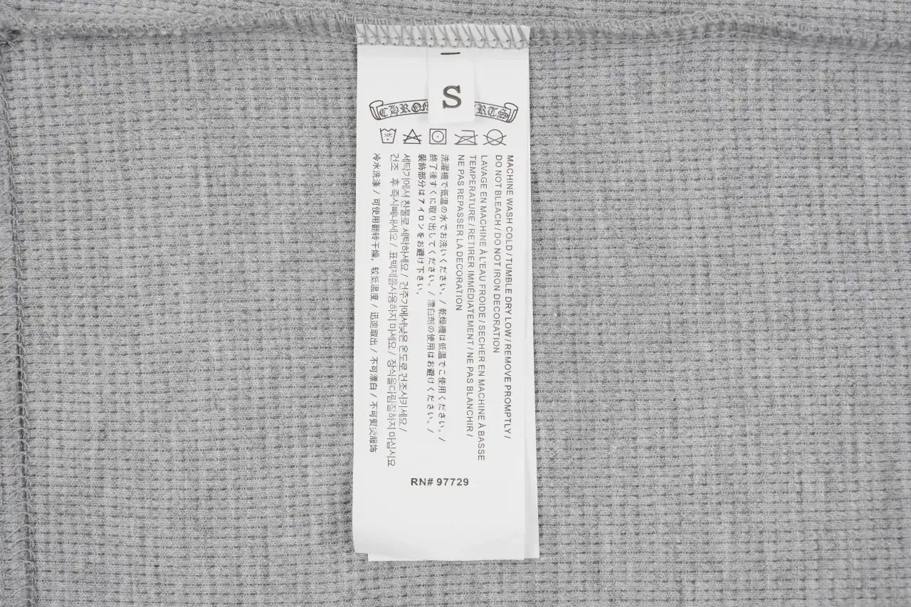 Chrome Hearts Grey Cross Leather Patch Waffle Henley Long Sleeve product photo from LabelPicks
