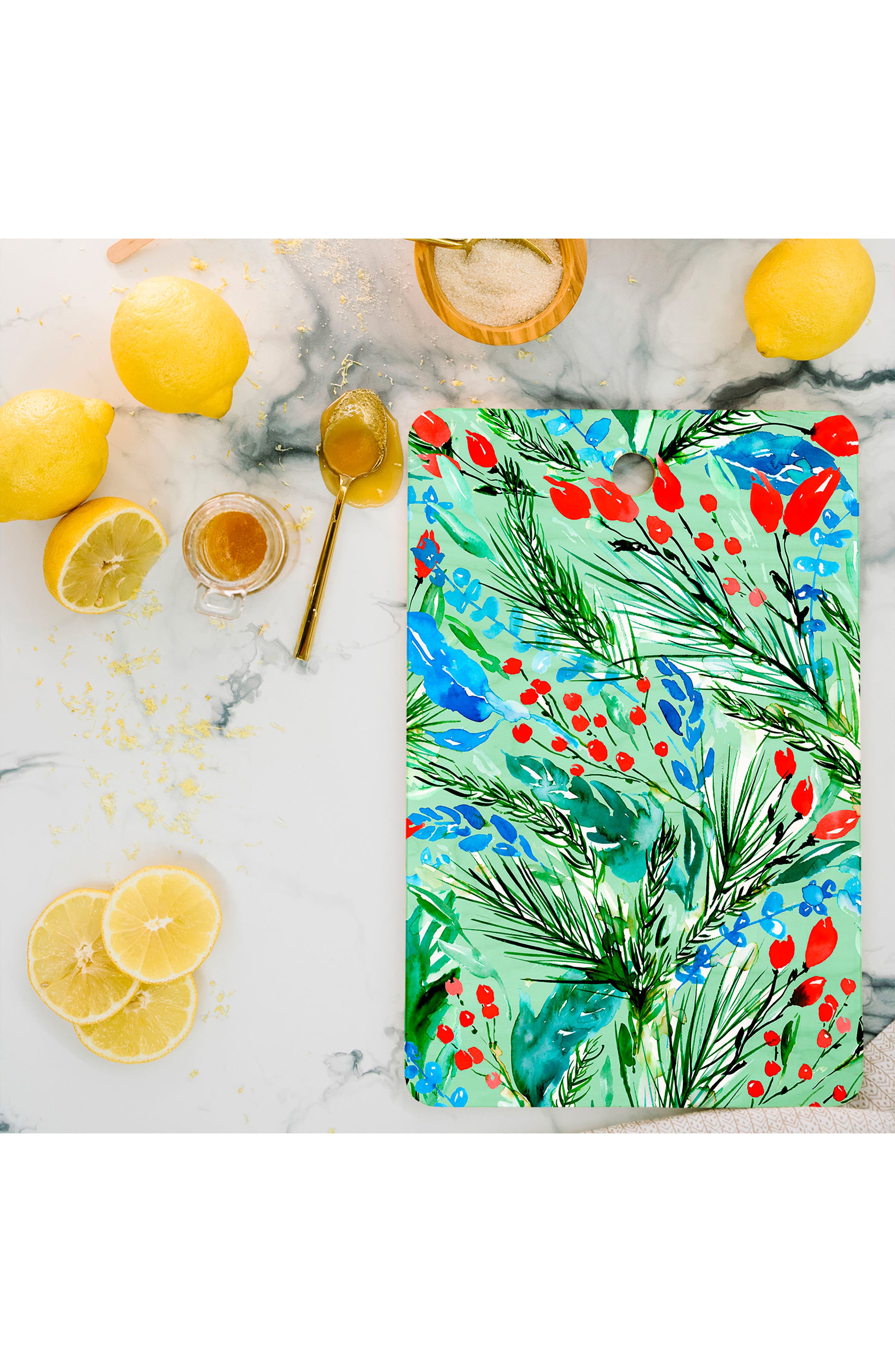 Deny Designs Snowflakes Watercolor Cutting Board