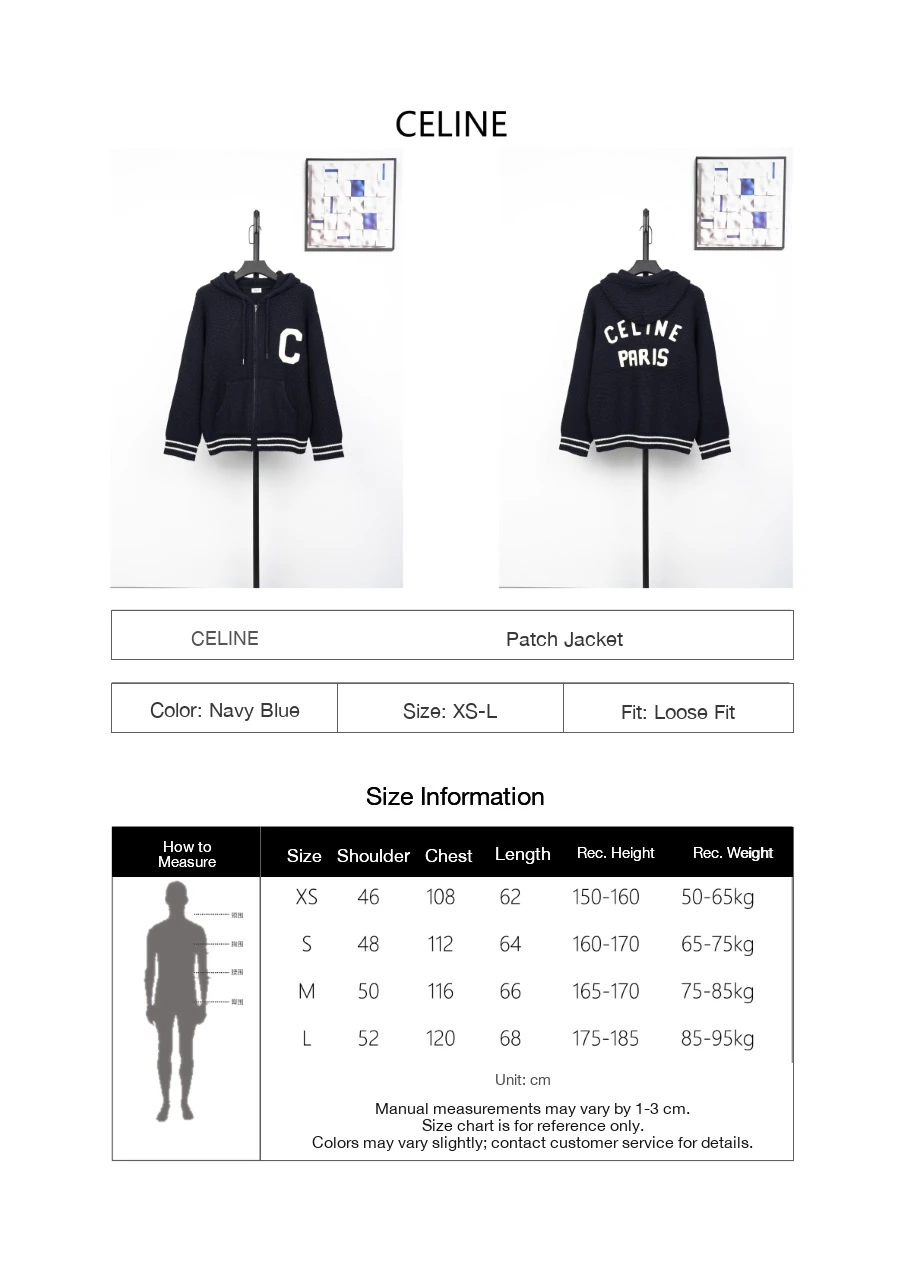 CELINE Navy C-Patch Wool Hooded Zip Jacket product photo from LabelPicks