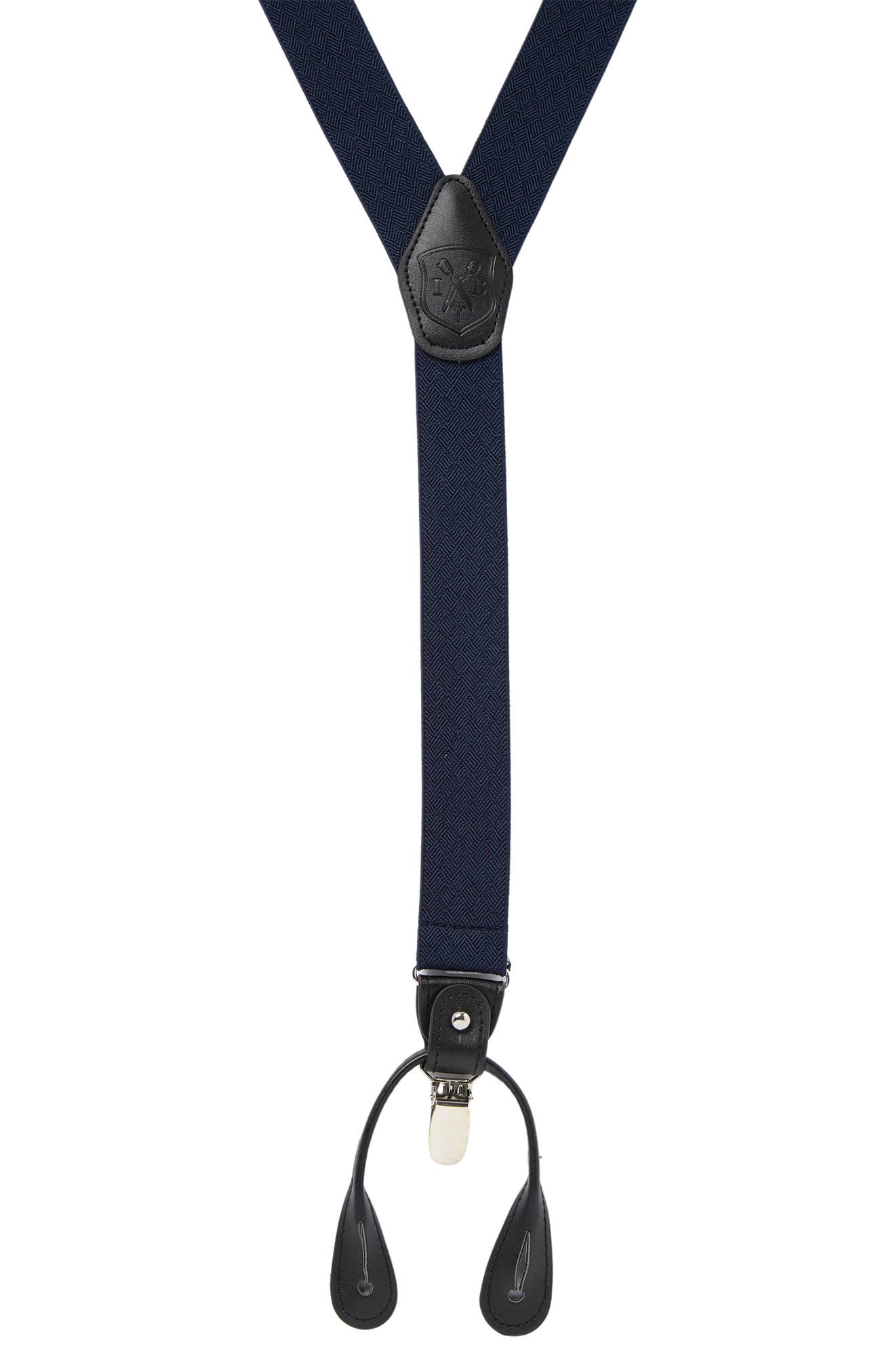 Ike Behar Basket Weave Knit Suspenders