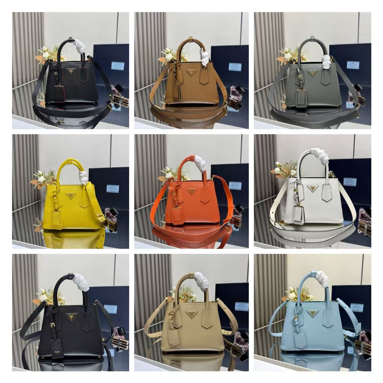 PRADA Double/Cowhide Leather/25CM