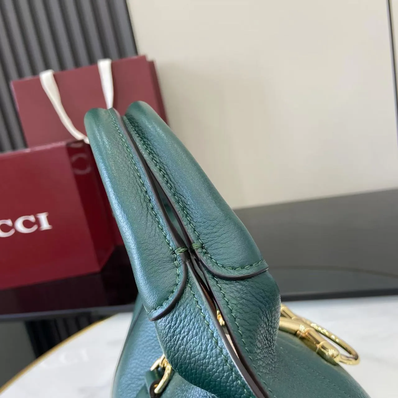 Gucci Green Grained Leather Shoulder Bag product photo from LabelPicks