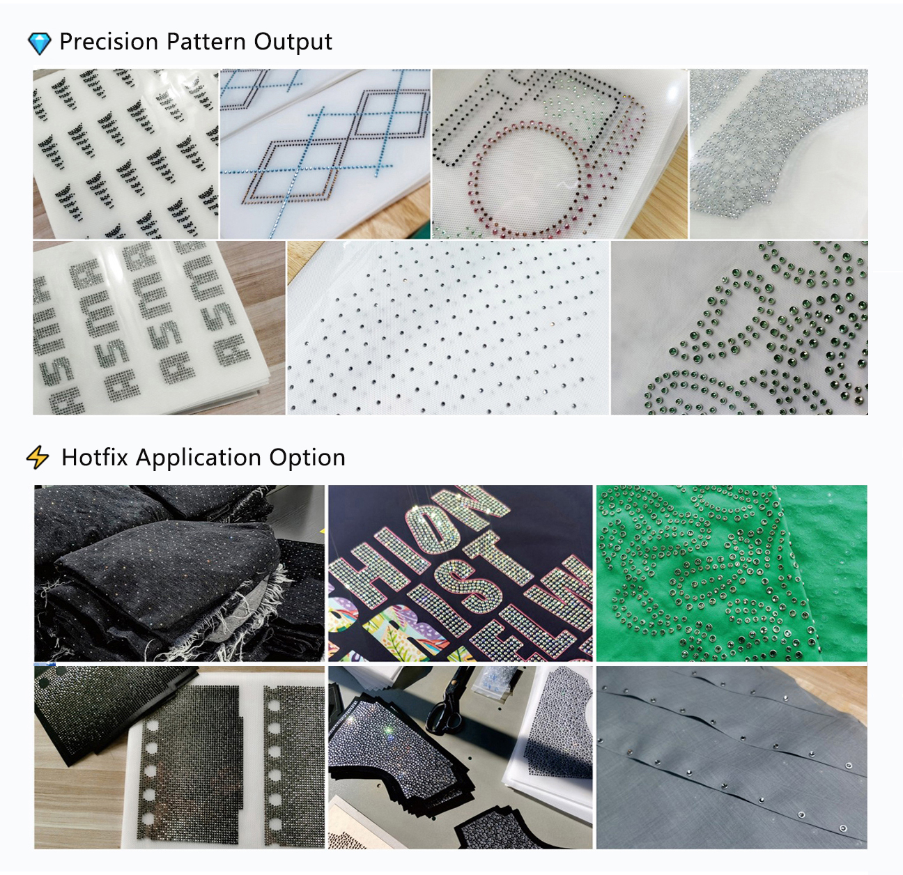 Rhinestone Pattern Output and Fabric Application