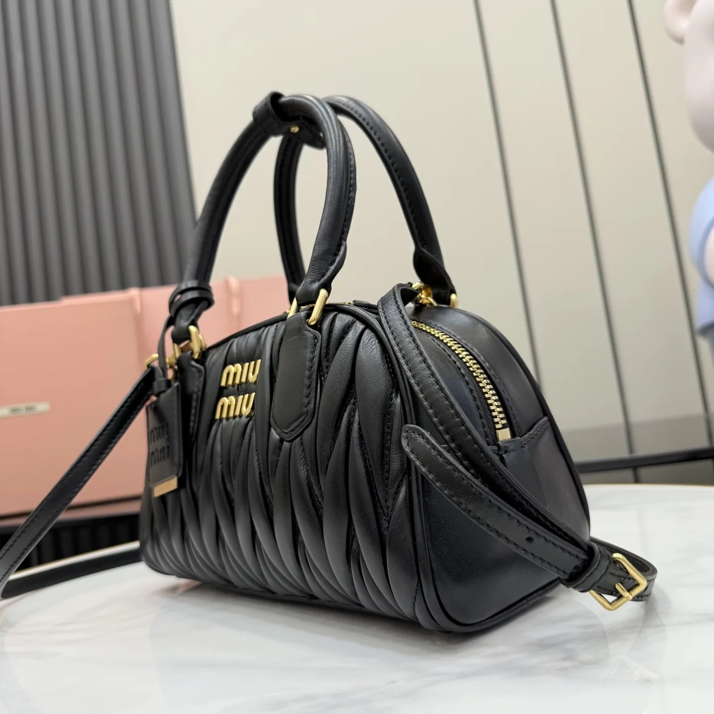 Miu Miu Arcadie Black Lambskin Top Handle Bag product photo from LabelPicks