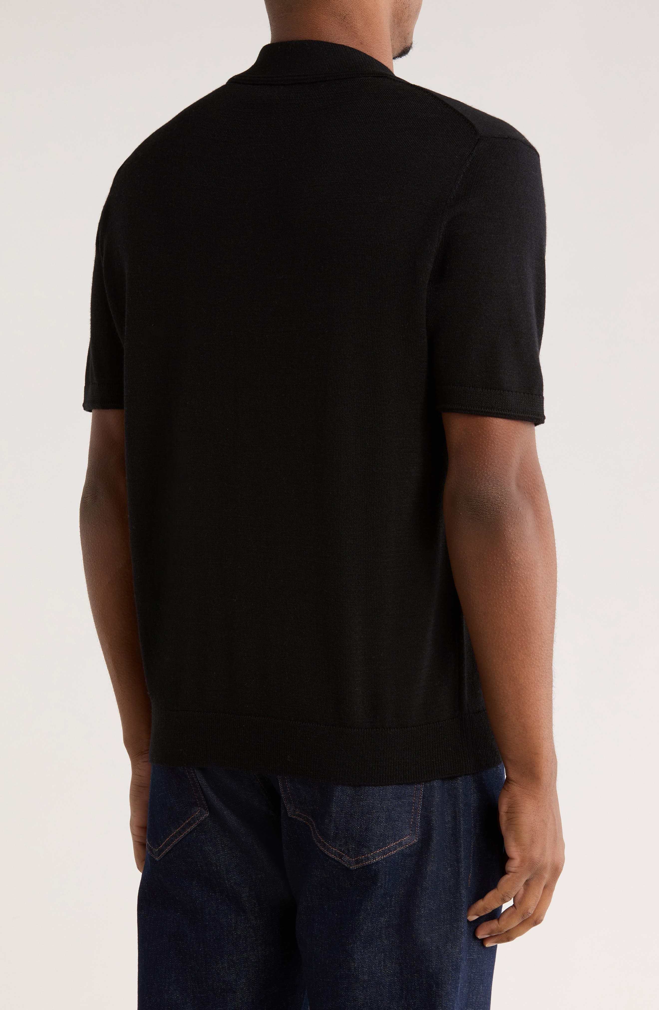 TRUTH Stitch Panel Wool Blend Polo