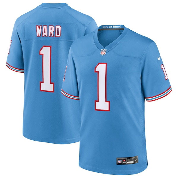 Cameron Ward Tennessee Titans Nike 2025 NFL Draft First Round Pick 2nd Game Jersey - Light Blue/Navy/White