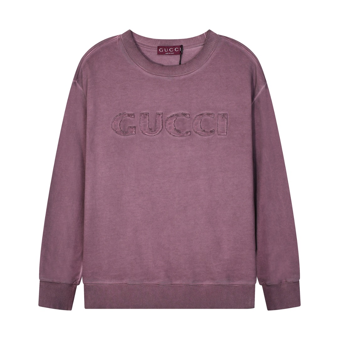 Logo Patch Embroidery Print Long Sleeve Sweatshirt