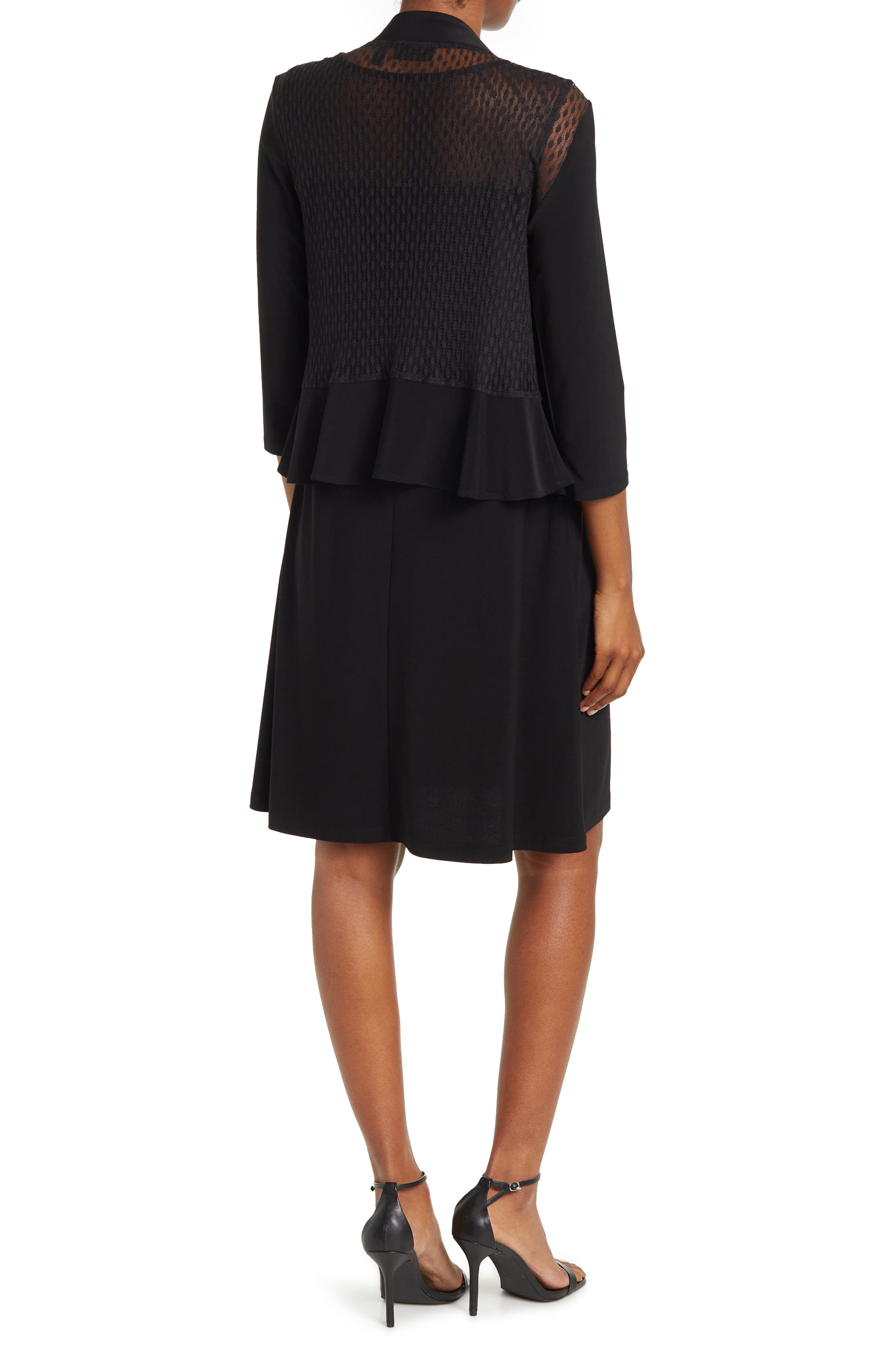 Nina Leonard 2-Piece Ruffle Bolero & Sleeveless Dress