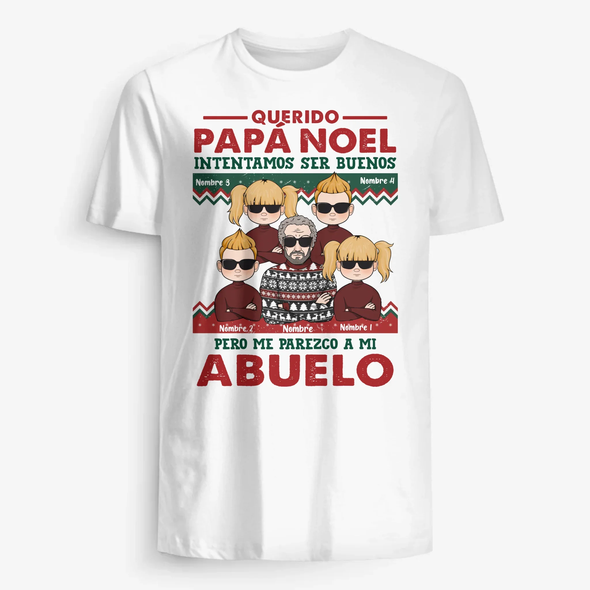 Personalizar Camisetas Para Abuelo | Personalizado Regalos Tata | Querido Papá Noel Intentamos ser buenos pero me parezco a mi Abuelo