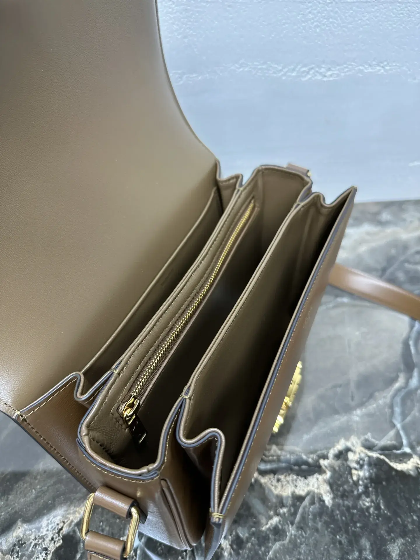 Celine Triomphe Gold Lambskin Crossbody Bag product photo from LabelPicks