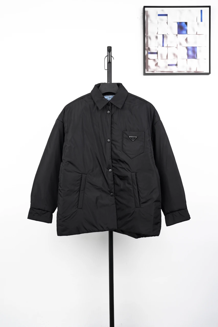 Prada Black Re-Nylon Single-Breasted Shirt Jacket product photo from LabelPicks