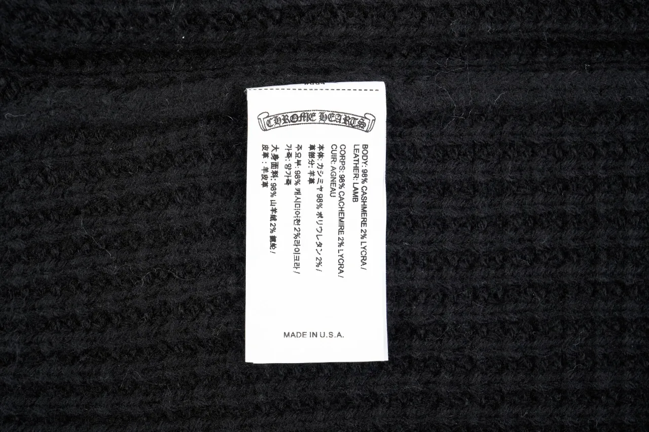 Chrome Hearts Black Waffle Cashmere Blend Cardigan product photo from LabelPicks