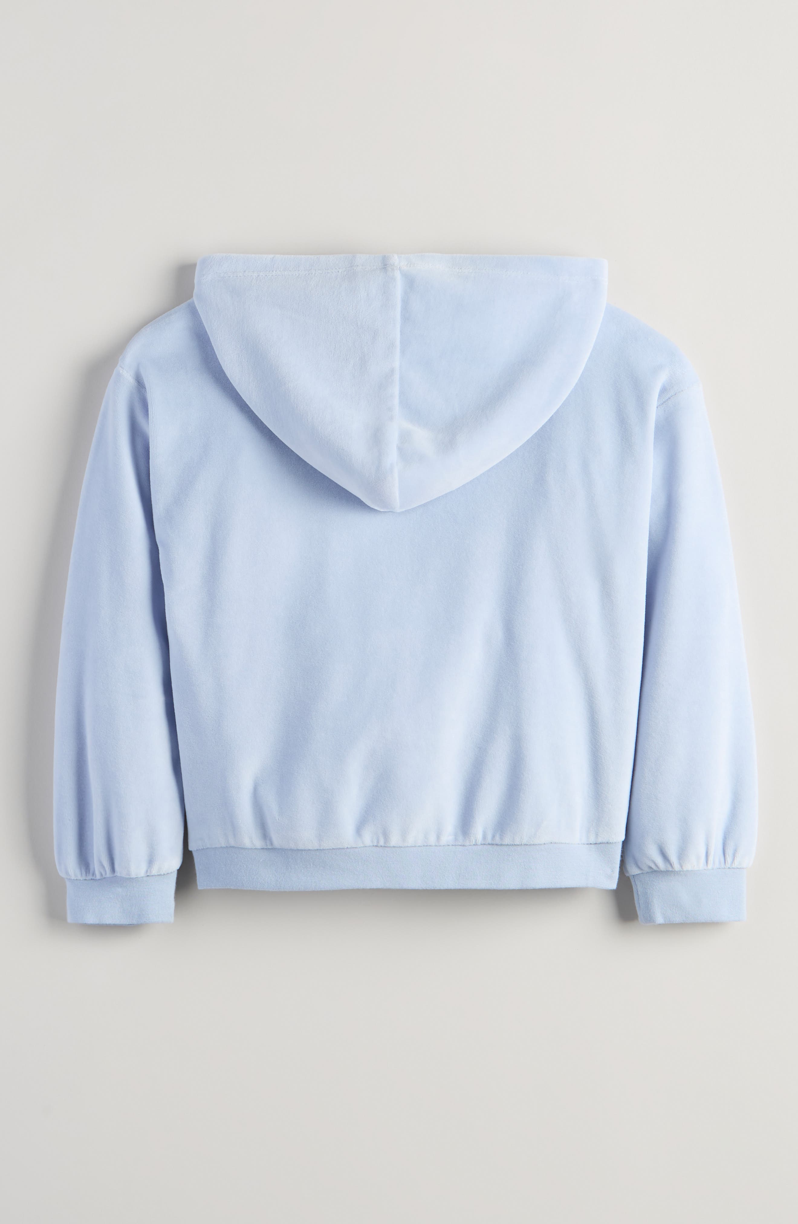 Tucker + Tate Kids' Bow Embroidered Velour Full Zip Hoodie