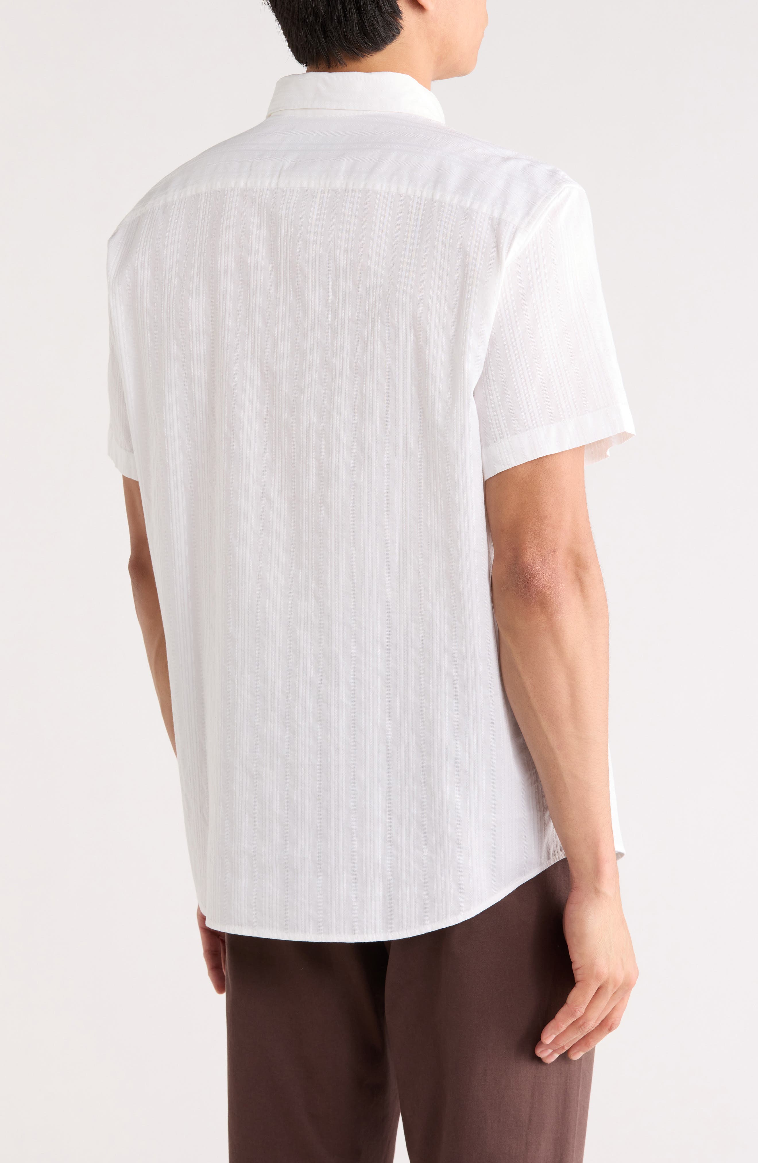 Original Penguin Tonal Stripe Short Sleeve Dobby Button-Up Shirt