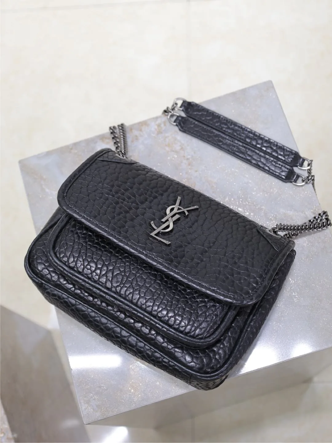Saint Laurent Black Niki Lambskin Shoulder Bag product photo from LabelPicks