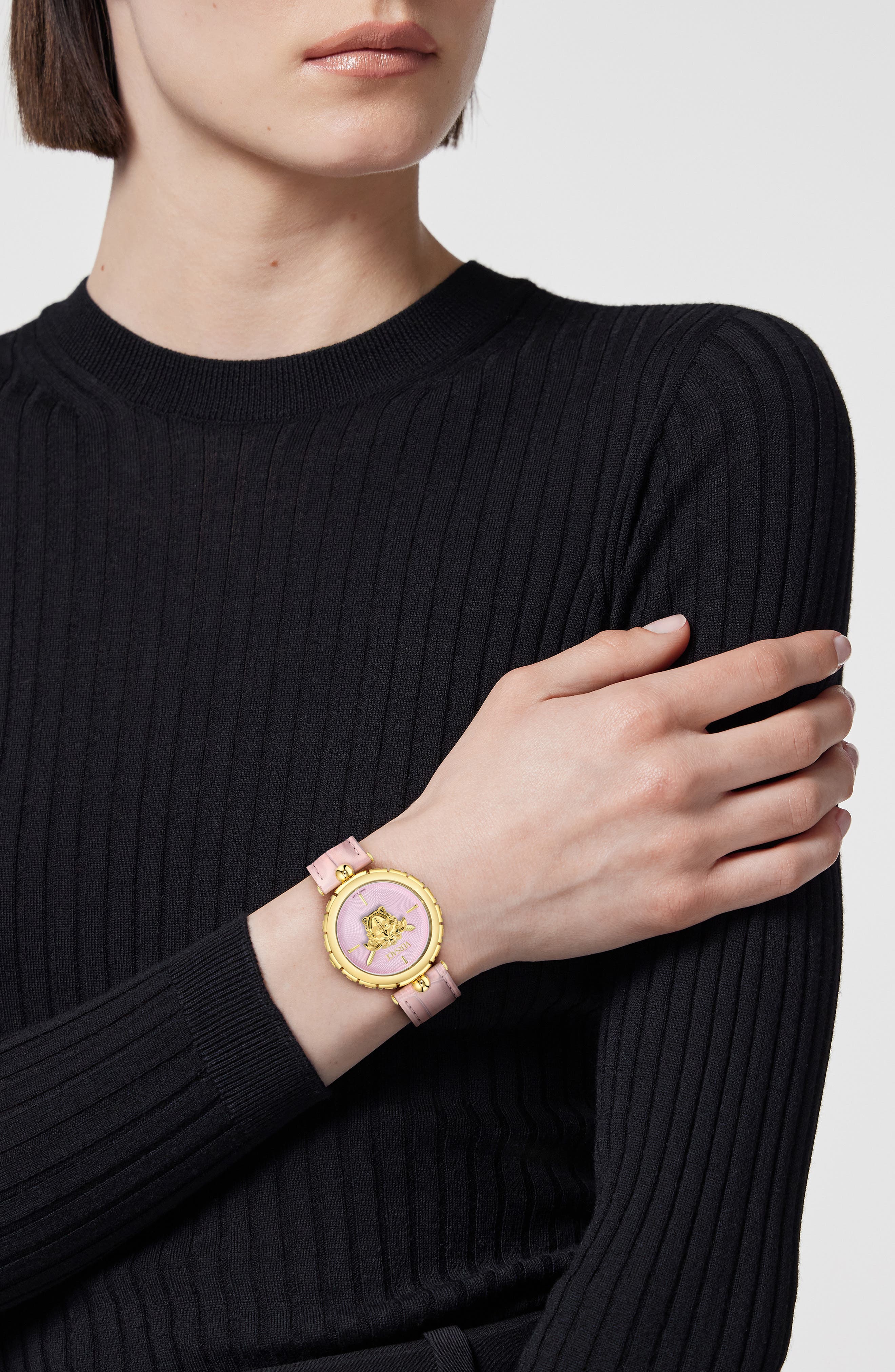 Versace Medusa Heritage Leather Strap Watch, 38mm
