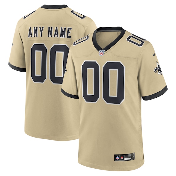 New Orleans Saints Nike Gameday Golds Alternate Custom Game Jersey - Gold/Black