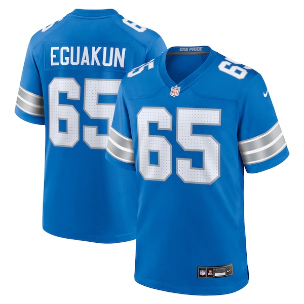 Kingsley Eguakun Detroit Lions Nike Game Jersey -  Blue